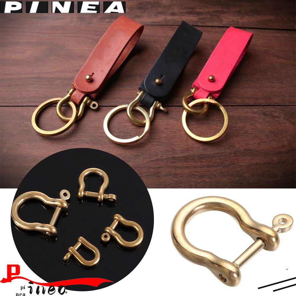 Carabiner Kuningan Padat Nanas Kualitas Tinggi Shackle Fob Screw Joint Connector Gantungan Kunci