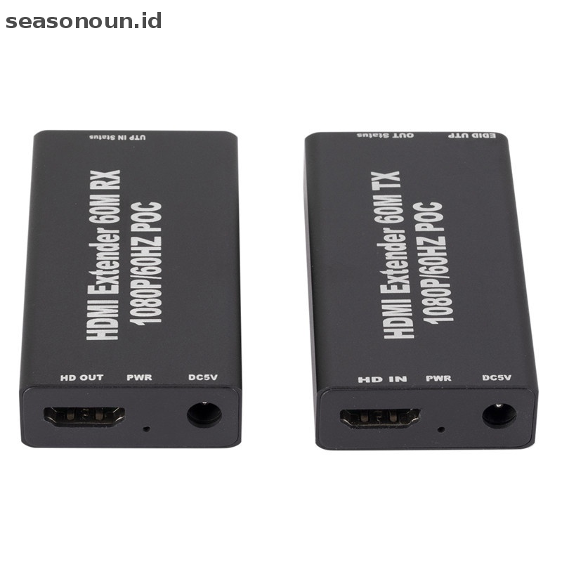 Seasonoun HDMI to RJ45 LAN Extender Repeater Single Cat5E/6Sinyal Jaringan 1080P HD.