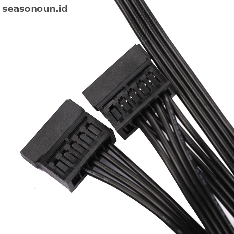 Seasonoun DIY Molex 4pin IDE 1sampai5 SATA 15Pin Hardisk Power Supply Splitter Kabel Cord.