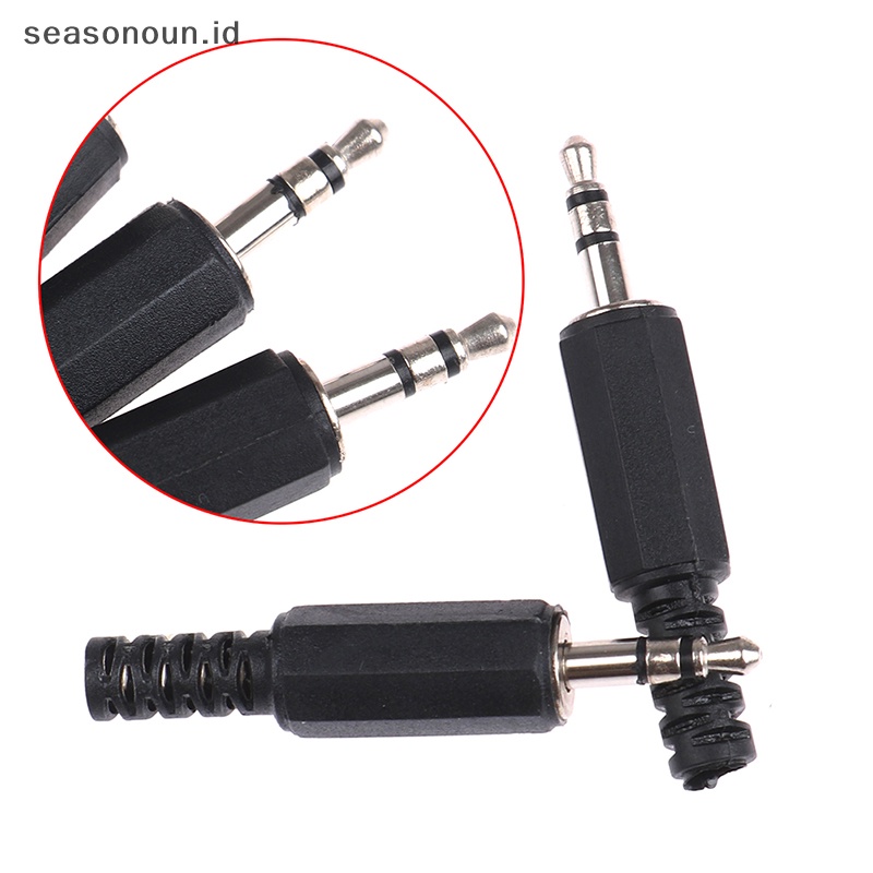 Seasonoun 3.5mm 3pole Audio Jack Plug Headphone Male Konektor Mono Stereo Diy Solder.