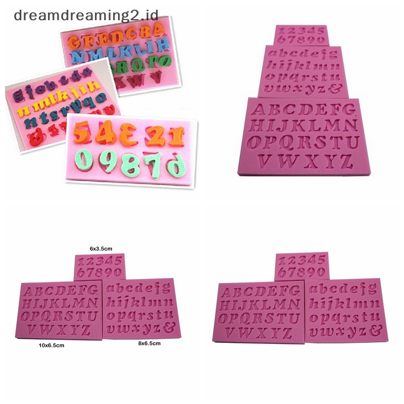 (drea) 3pcs Baru Mini Huruf &amp; Angka Silikon Handmade Fondant Kue Decorag DIY Cetakan//