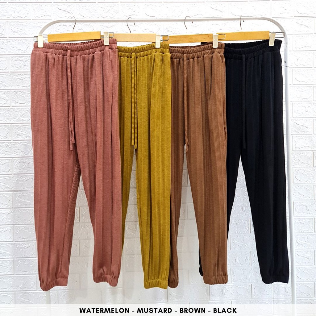 4447 tuesday knit pants jogger pants knit pants bigsize