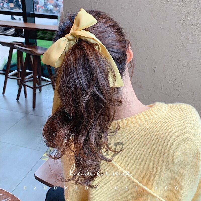 Ikat Rambut Scrunchie Model Scraf Warna Polos Bahan Satin Lembut Kunciran Karet Rambut untuk Anak Perempuan Wanita Dewasa Gaya Korea Elegan KCR 07