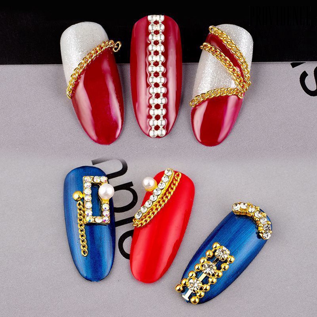 Providence 1kotak 1M Rantai Nail Art Semua Desain Dapat Dipotong DIY Dekorasi Nail Art Rantai Logam Perhiasan Alloy Manicure Nail Jewelry Aksesori