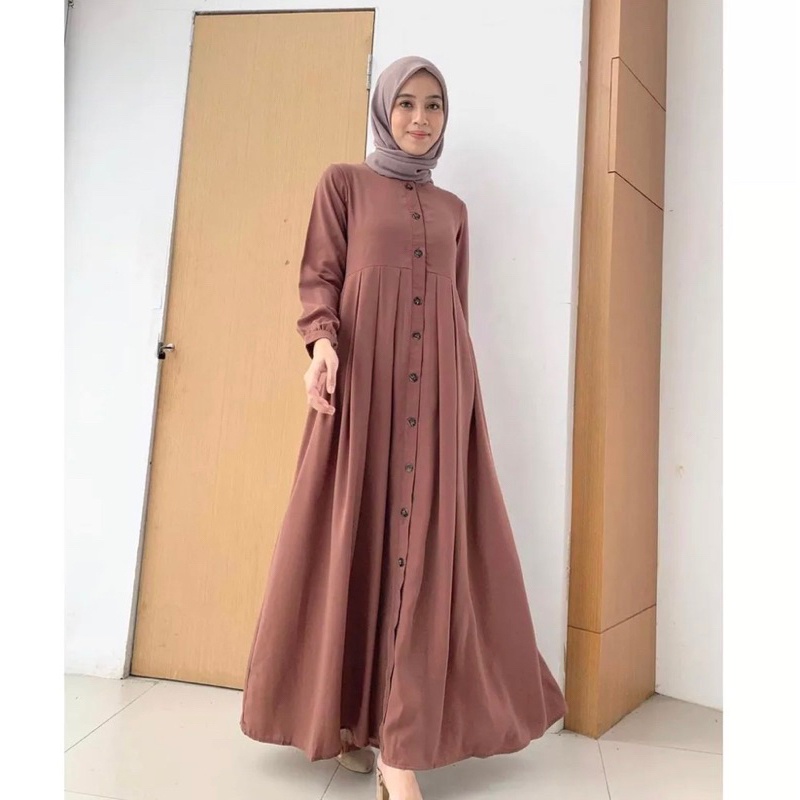 𝐏𝐆𝐌𝐓 • ANJANI DRESS CRINKLE AIRFLOW PREMIUM GAMIS KANCING FULL HIDUP / DRESS MUSLIMAH RINJANI