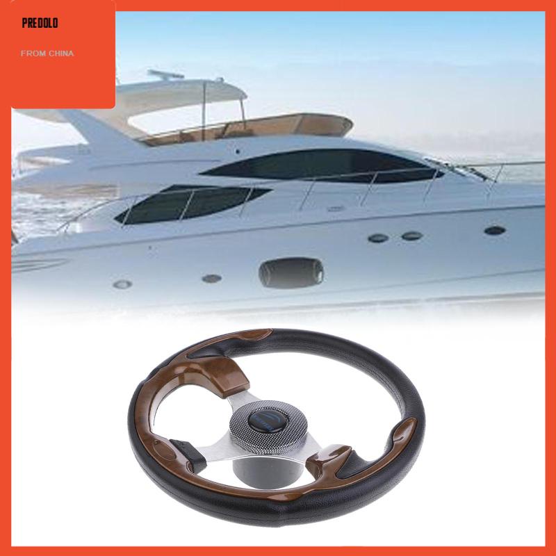 [Predolo] 320mm 12.6inch 3jari3per4 &quot;Roda Setir Kapal Yacht Kapal Laut &amp; PU