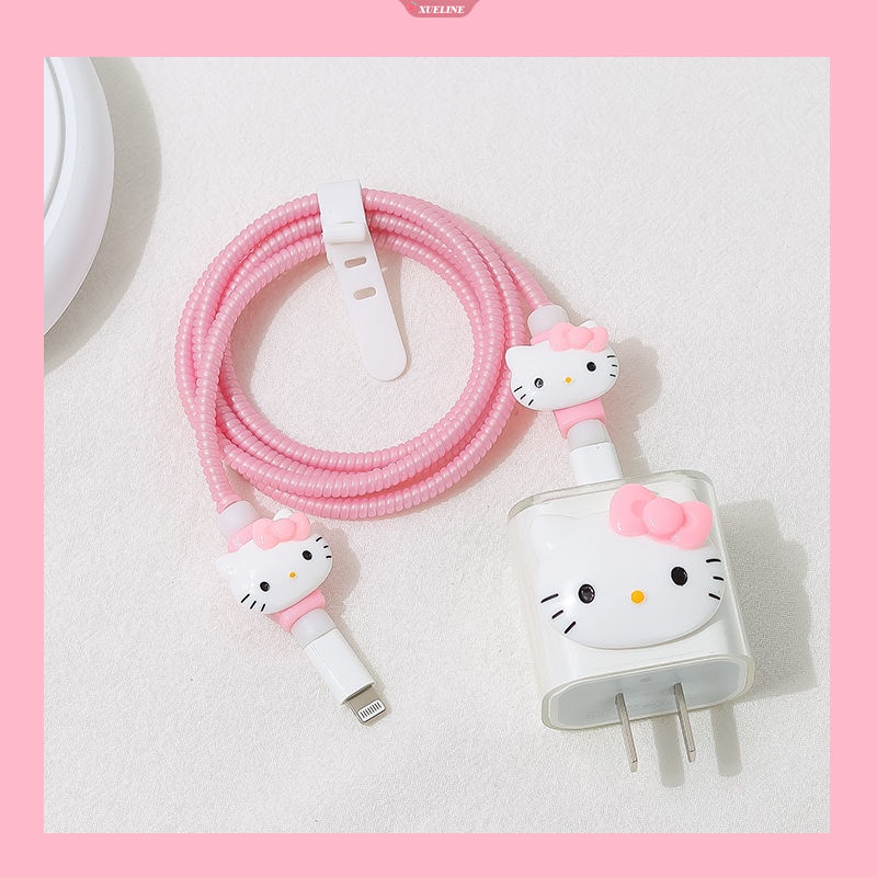 Hello Kitty Case Pelindung Kabel Data Kartun Anti Putus Charger Ponsel Tali Lilitan [ZXL]