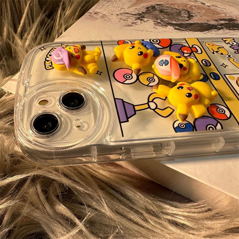 IPHONE Pikachu Fun Casing Ponsel Desain Boneka Kartun 3D Kompatibel Dengan Iphone12 13 14 11 Pro Max X Xs Max Xr Vvtt
