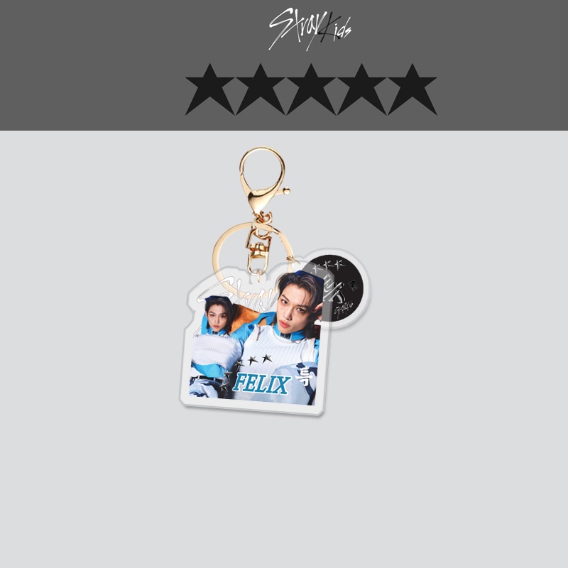 1pc Album Comeback STRAY KIDS Tema Bintang 5-gantungan Kunci Akrilik Straykids Key Ring Hanging Up