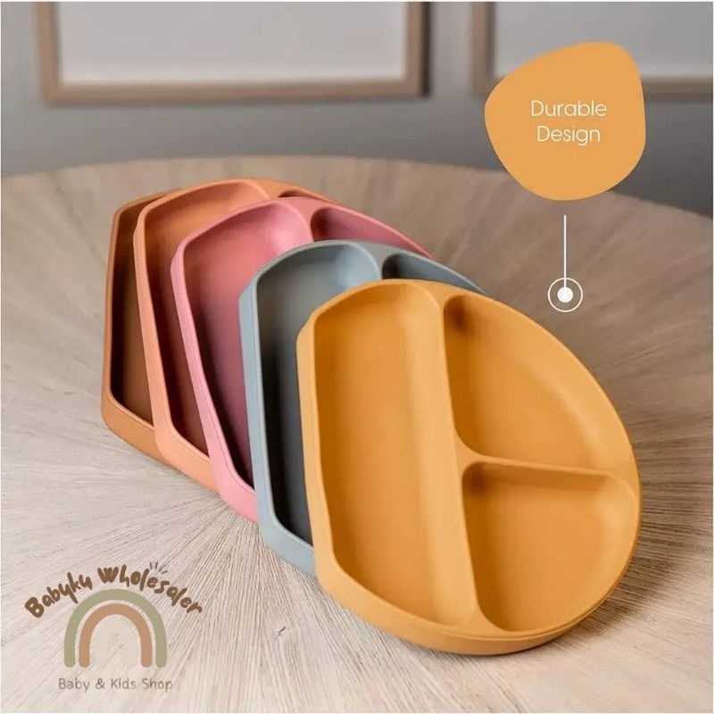 Mangkok Piring makan bayi silikon anti tumpah / Bowl plate suction anti slip