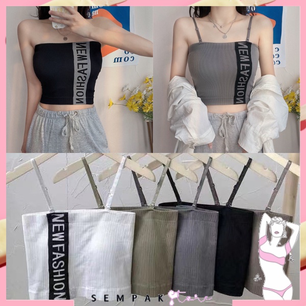 SS Tanktop Wanita Bra 6804 Tengtop Sexy Wanita Pakaian Dalam Atasan Tanpa Lengan Kasual Crop Top Wanita Korean Style Tank Top Include Cup Bra Tali Bisa Lepas Pasang Bahan Melar Dan Nyaman Murah Import