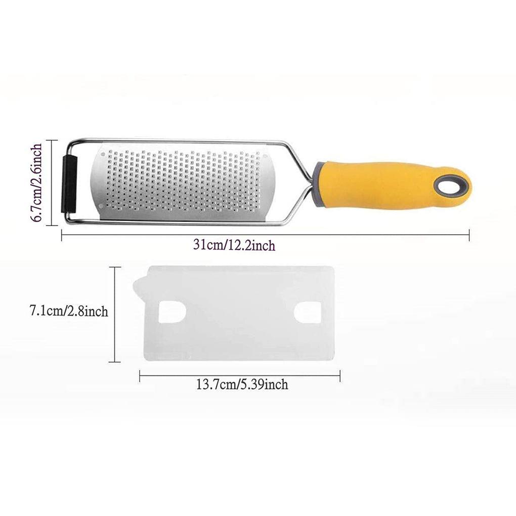 Lemon Zester Handle Cheese Grater Stainless Alat Pengiris Mentega Dapur Dengan Kuas Pembersih