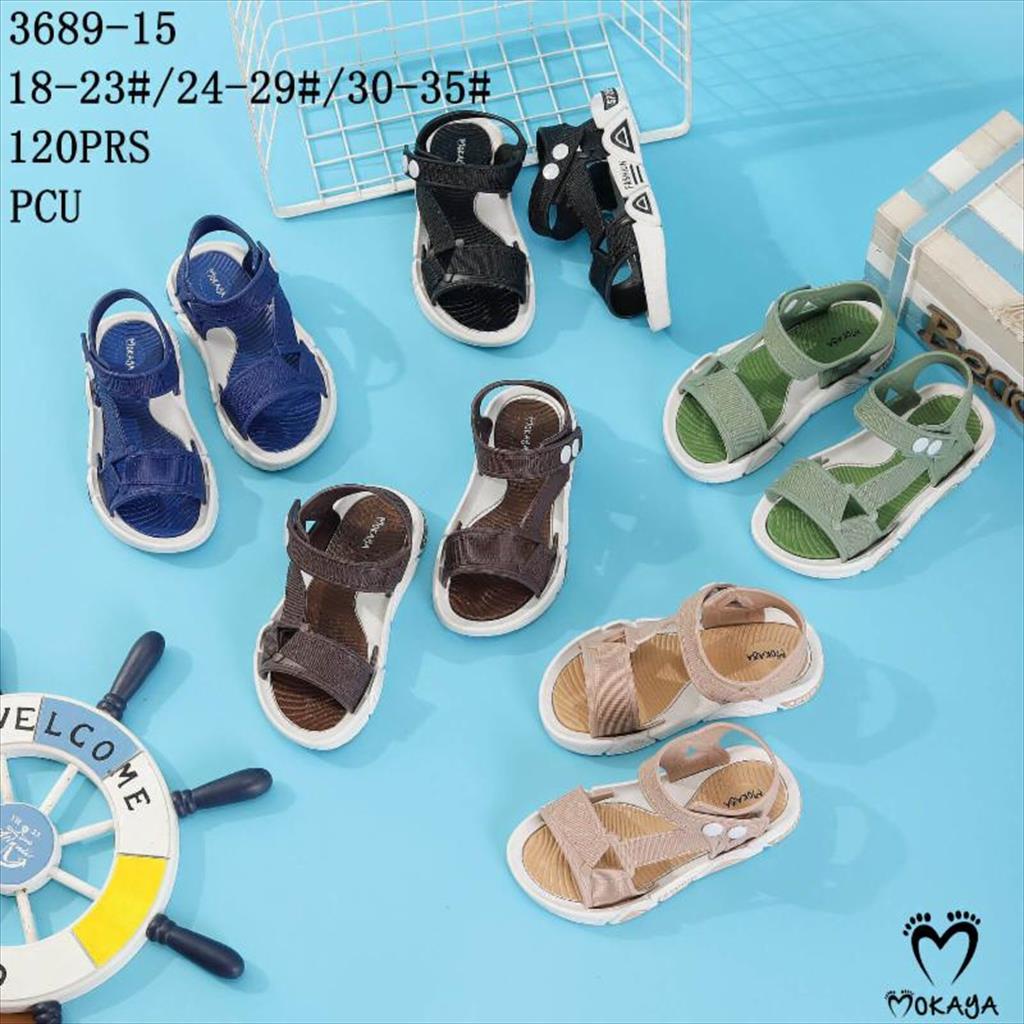 Sandal Let Anak Unisex Motif Gesper Segitiga Sporty Impor MKY 3689-15 18-23