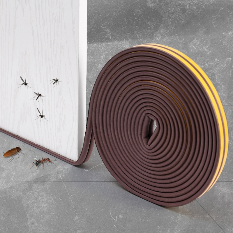 Sealing Tape Perekat Kedap Udara Celah Jendela Panjang 12M/Strip Karet Kedap Suara Pintu Rumah Tangga Tahan Lama