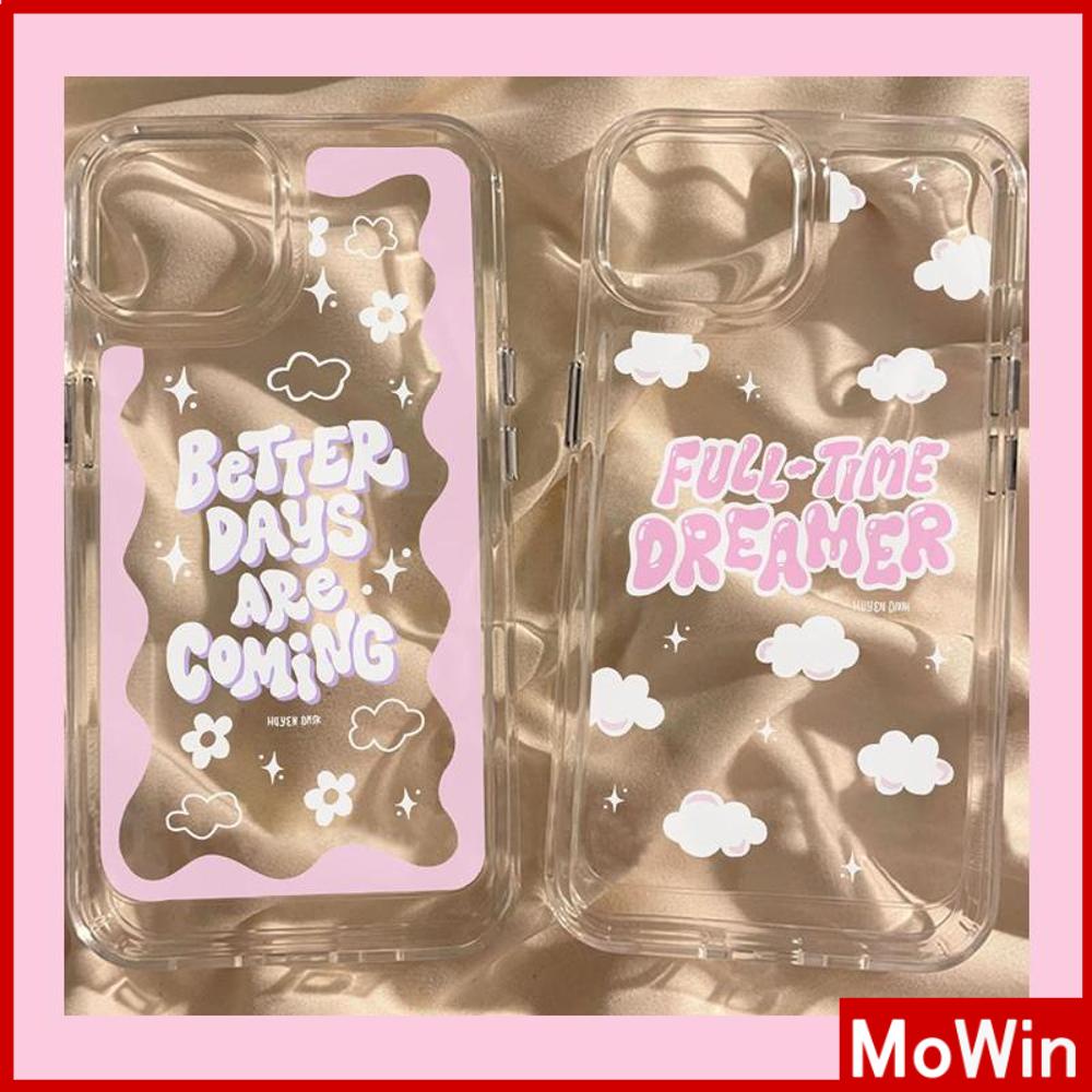 For iPhone 14 Pro Max iPhone Case Clear Case TPU Soft Case Shockproof Plating Button Pink Cute Clouds Compatible with iPhone 13 Pro max 12 Pro Max 11 xr xs max 7Plus 8Plus