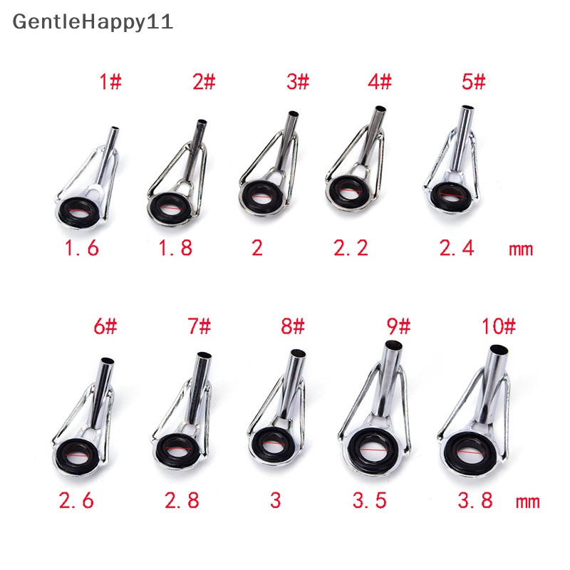 Gentlehappy 80pcs 10Sizes Steel Pancing Tiang Pandu Tip Top Ring Mata Repair Kit Hitam id