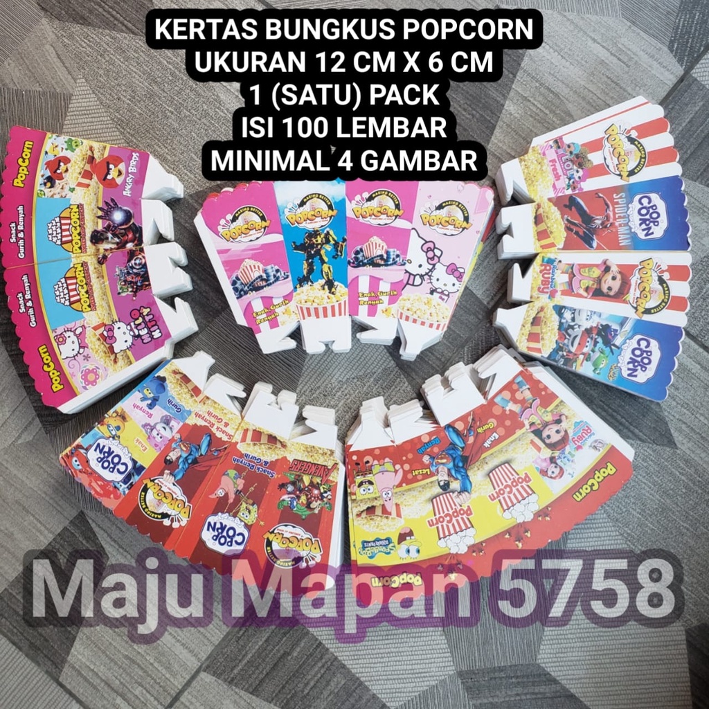 

COD 12 X 6 (ISI 100 LEMBAR) PROMO KERTAS BUNGKUS POP CORN MURAH BANYAK GAMBAR/ TERMURAH KERTAS BUNGKUS POPCORN MURAH/ KOTAK POPCORN MURAH / KARDUS POPCORN MURAH / WADAH POPCORN MURAH