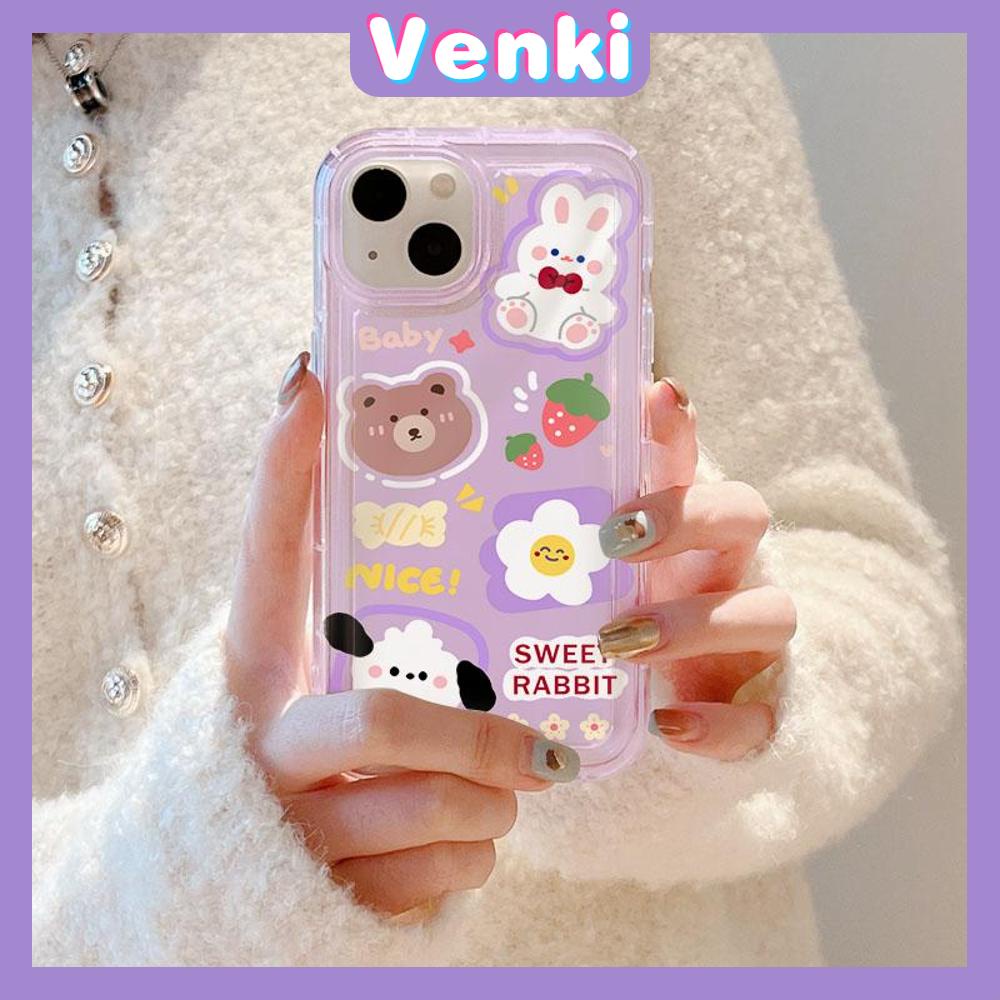 VENKI - For iPhone 11 Case Clear Phone Case TPU Soft Case Airbag Shockproof Protection Camera Cute Bear Bunny Compatible with iPhone 14 13 Pro Max iPhone 12 Pro Max XR XS 7 8Plus