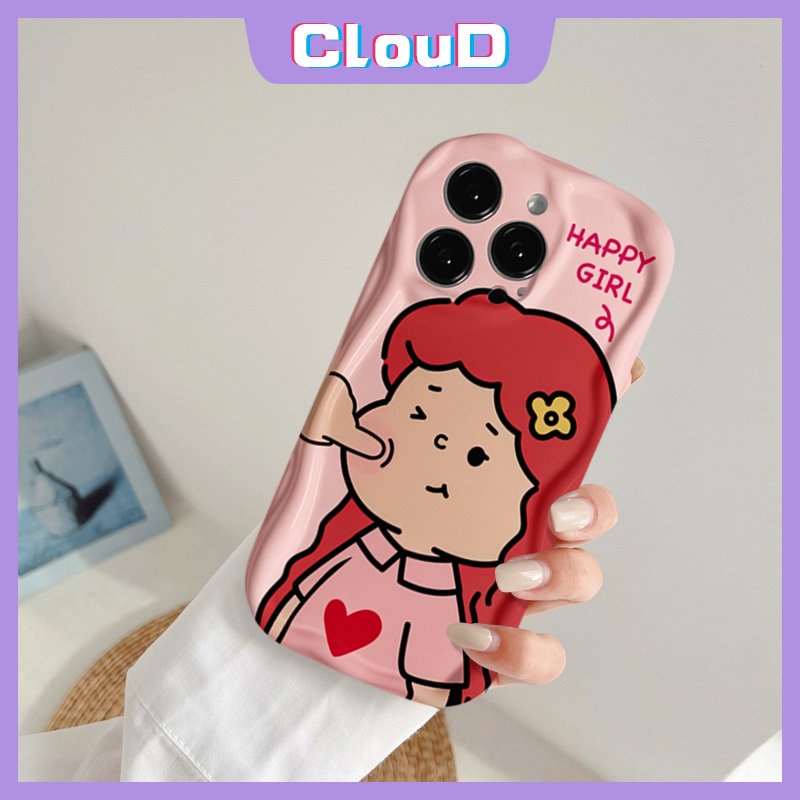 Pasangan Case Untuk Realme C35 C11 C25Y C20 C33 C12 C31 C30 C15 C21 C25 C55 5 9i 5i 7i 6i 5s C21Y C25s C20A C3 C17 Lembut 3D Bergelombang Melengkung Tepi Kartun Lucu Beruntung Anak Laki-Laki Perempuan Kekasih Cover