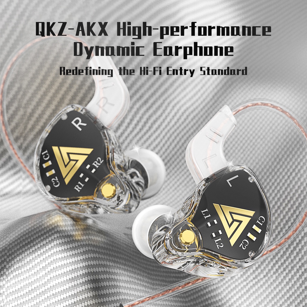 Qkz AKX HiFi Earphone Deep Bass Music Headset In Ear Handphone Olahraga Headphone Dengan Mikrofon