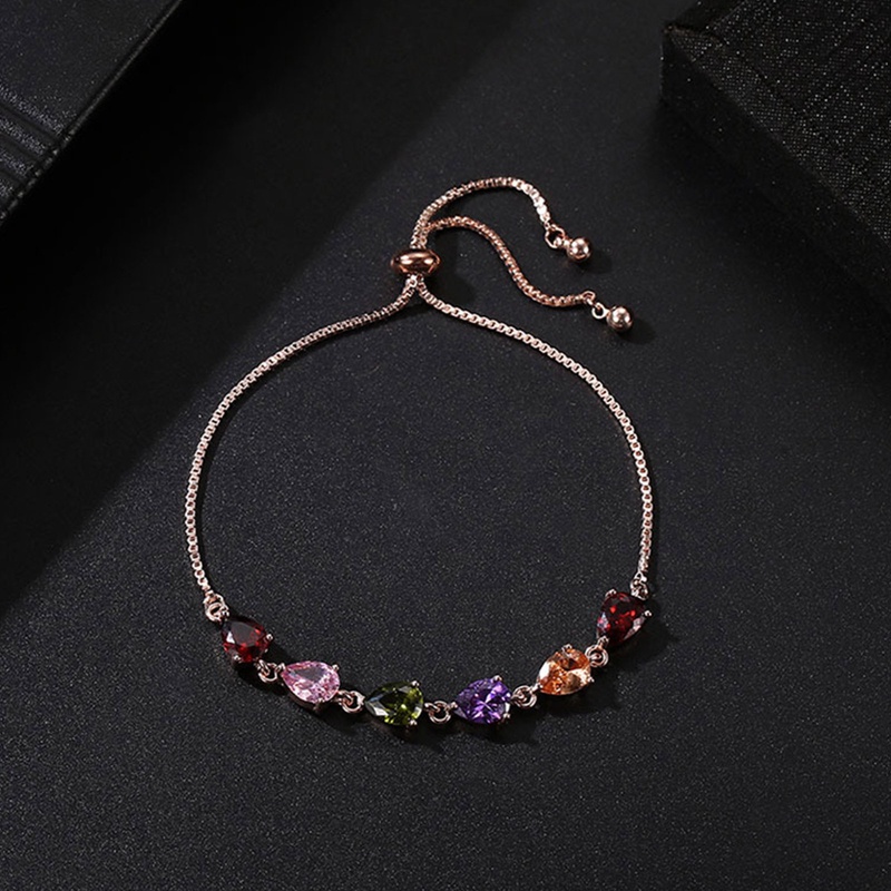 Gelang Tenis Berlian Mewah Untuk Wanita Multicolor Bangle Gaya Korea Rantai Tangan Kristal Perhiasan Fashion Zirconia Aksesoris