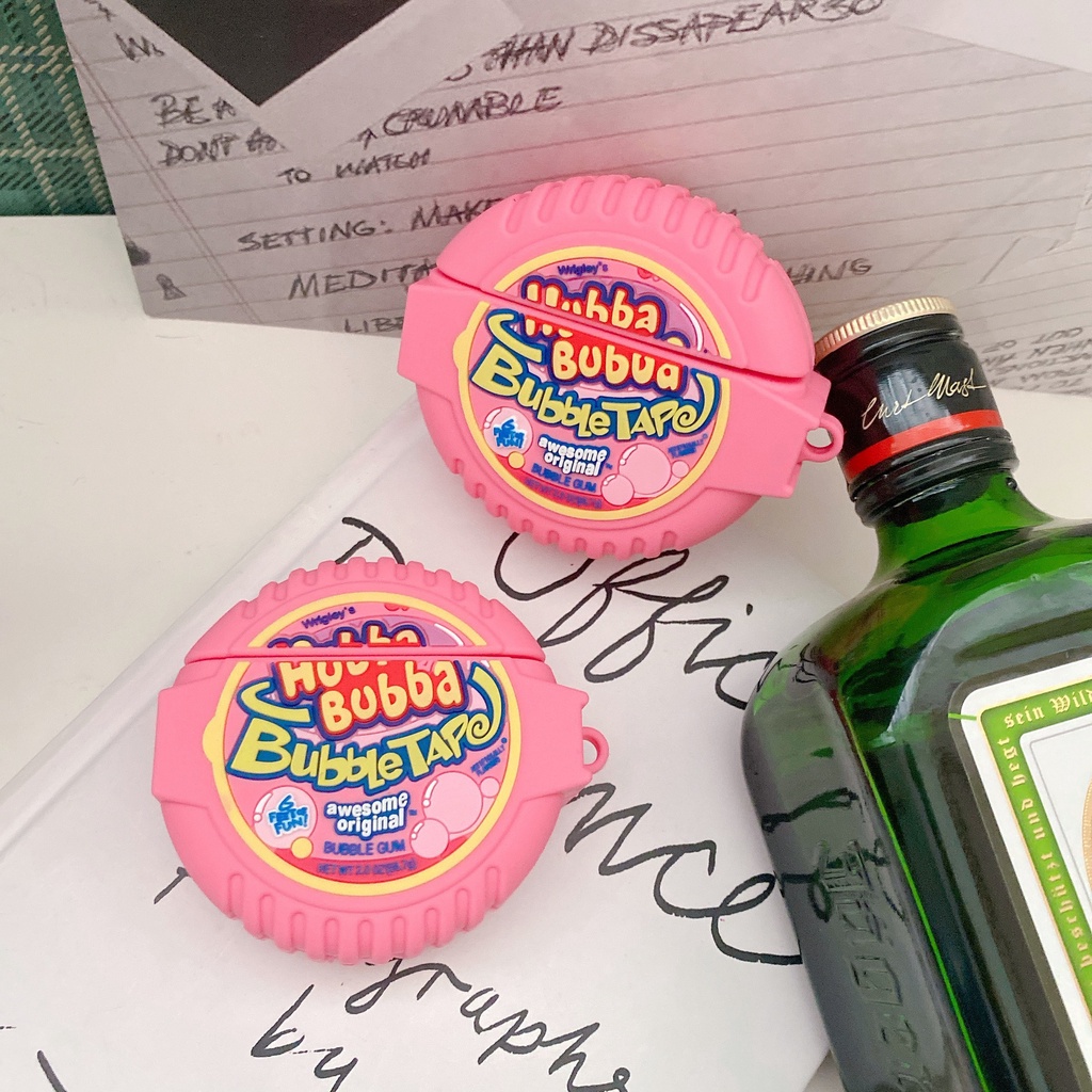 3d Pink Permen Karet Permen Bubble Snack Paket Earphone Bluetooth Lembut Anti Jatuh Pelindung Case Cover Untuk Airpods1 2 Pro i12 i10 i11 i9s inpods 12 13 Pro i13 TWS Shell