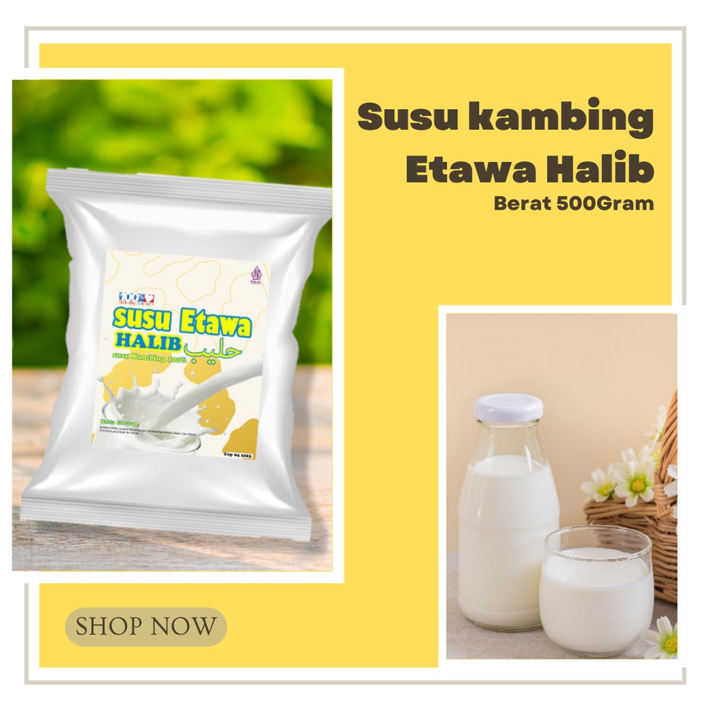 

(BISA COD) SUSU KAMBING ETAWA HALIB - SUSU KAYA AKAN VITAMIN SUSU KAMBING MURNI 500Gram - SUSU SEHAT KAMBING MURNI
