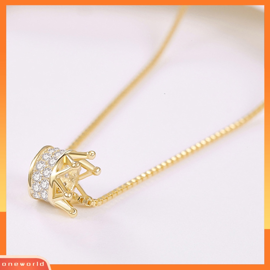 [ONE] Kalung Liontin SILVERHOO Tidak Mudah Pudar Kalung Wanita Bentuk Mahkota Liontin Kalung Untuk Hadiah