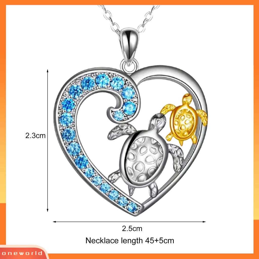[ONE] Kalung Wanita Berlian Imitasi Zamrud Mengkilap Romantis Bentuk Hati Lady Liontin Untuk Hadiah