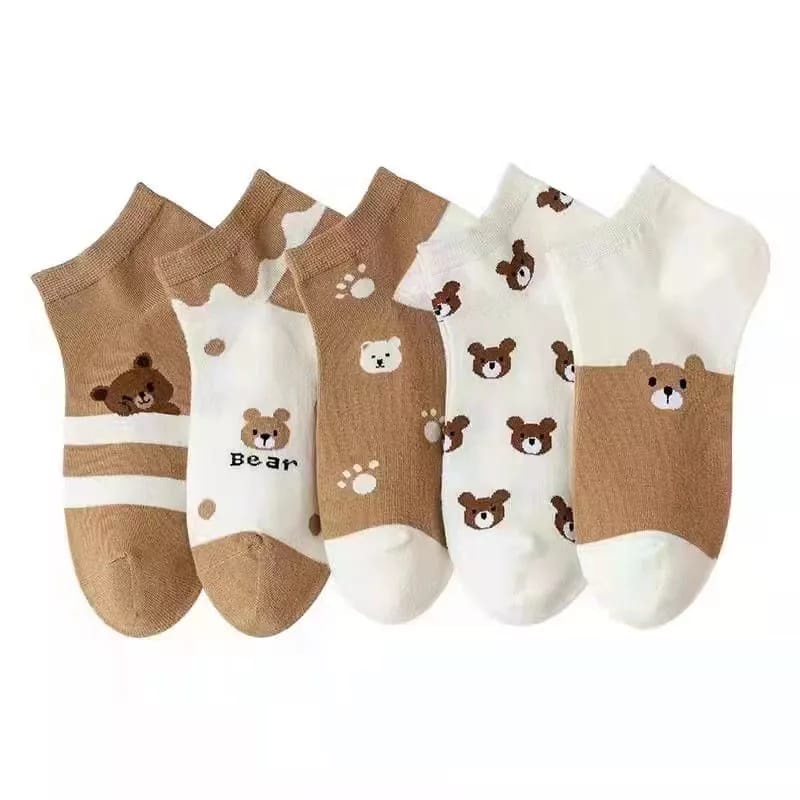 Kaos Kaki Ankle Little Bear Pria/Wanita Fashion Pendek Semata Kaki Perpasang Alibaba1688