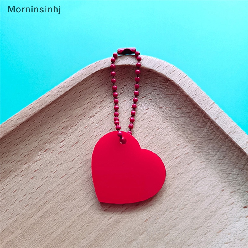 Mornin Handmade Berbentuk Hati Akrilik Gantungan Kunci Link Gantungan Kunci Dekoratif Kait Tas Liontin Handbag Pendant Accessorie Car Keys Chain id