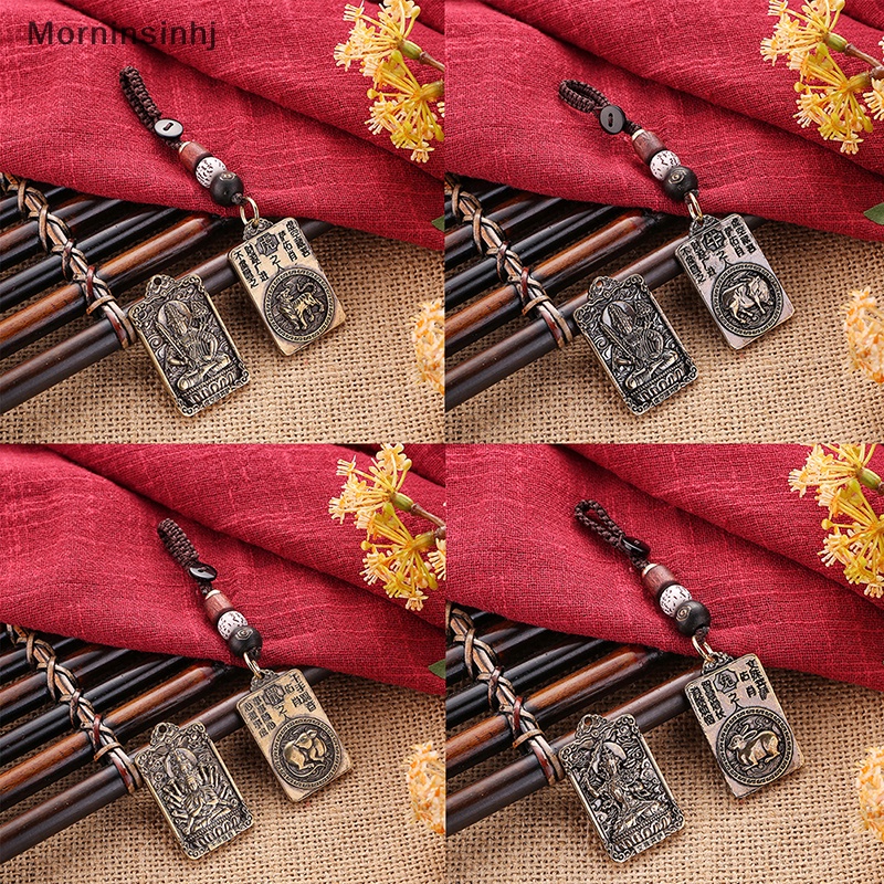 Mornin Vintage Zodiak Patronus Buddha Zodiak Gantungan Kunci Handmade Perhiasan Pria Zodiak Liontin Keychain Untuk Wanita Pria Jimat id