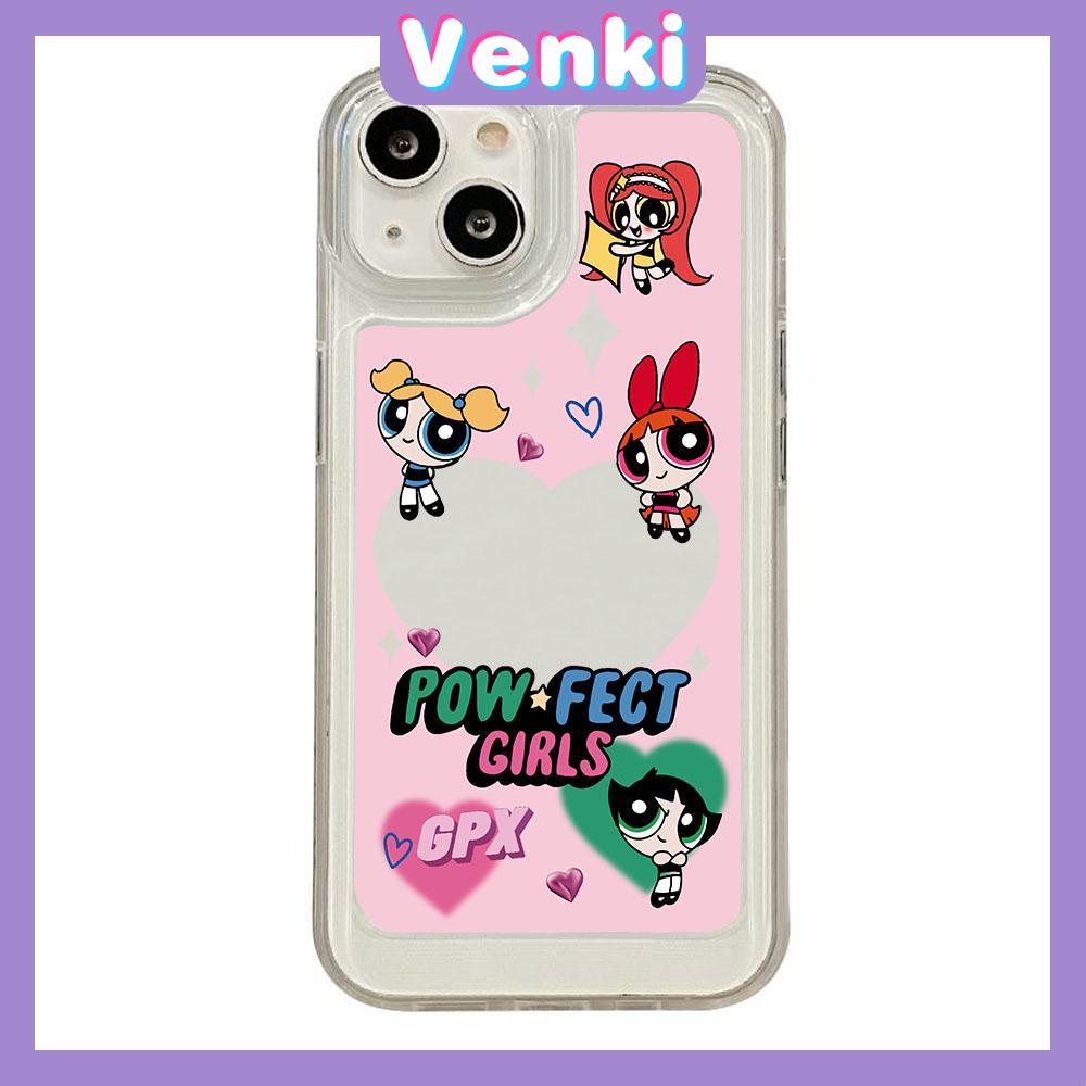 VENKI - Untuk iPhone 11 iPhone Case Bening Lubang Besar Ruang Case TPU Soft Shell Shockproof Protection Camera Lucu Kartun Gadis Kecil Kompatibel dengan iPhone 14 13 Pro max 12 Pro Max xr