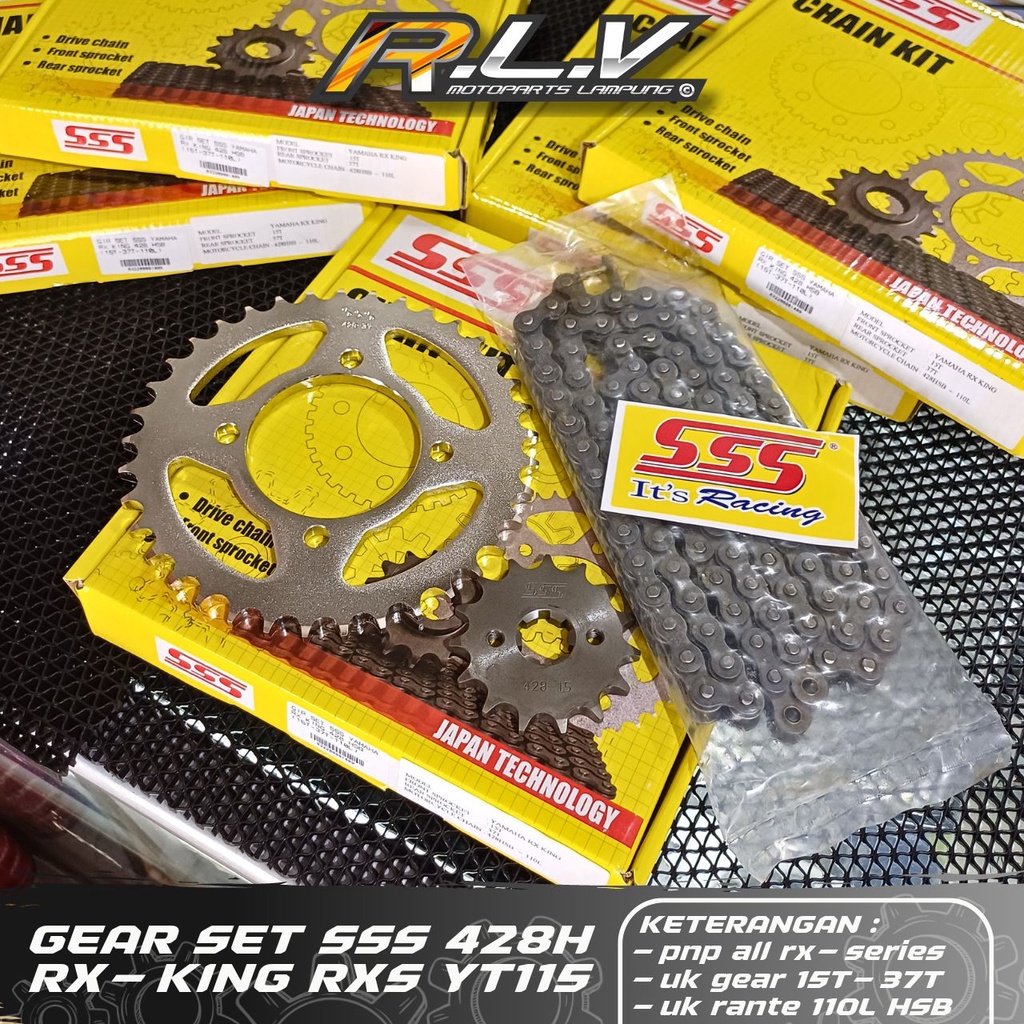 PAKET GEAR SET SSS Y RX KING 428 HSB (15T-37T-110L)