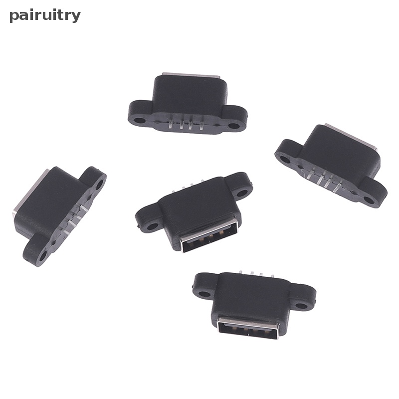 Prt 5Pcs Tahan Air USB 2.0 Charging Data Tail Plug-in 4pin USB Interface Port USB2.0 Konektor Plug Jack Socket PCB Dock PRT