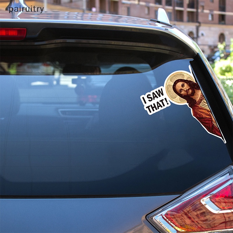 Prt 10PCS Stiker Mobil Yesus I Saw Yang Vinyl Decal Sticker Tahan Air Iman Stiker Untuk Laptop Botol Air Hadiah Kristen PRT