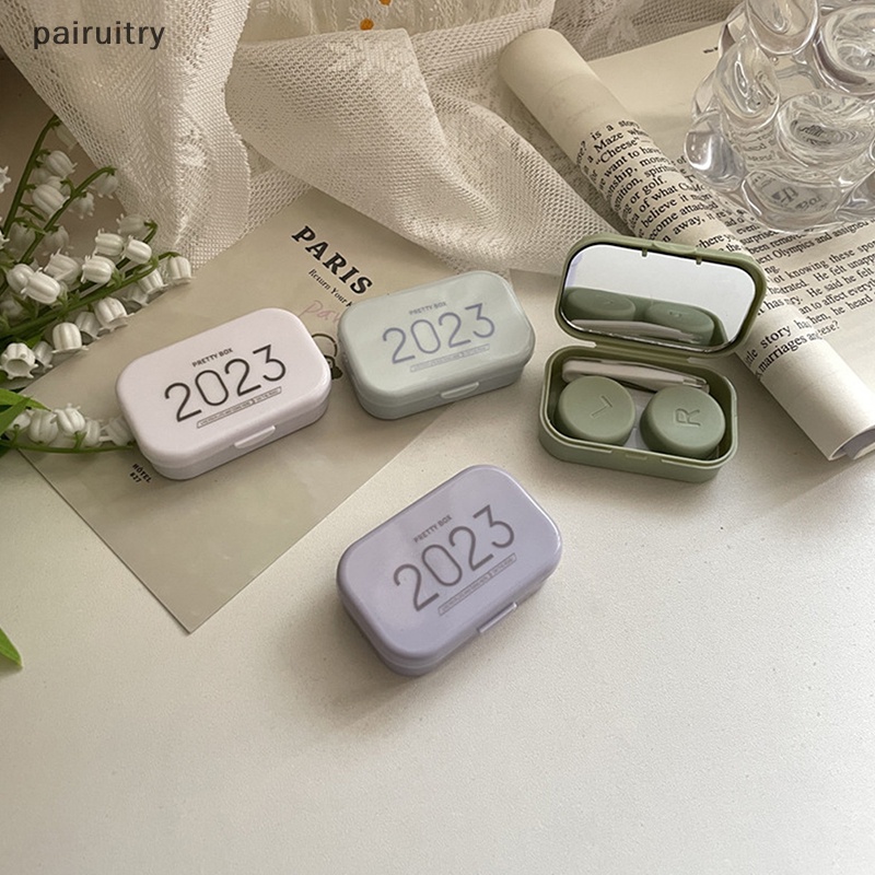 Prt Tas Ransel Kecil Portabel Lucu Beruang Kontak Mata Dengan Cermin Contact Lens Case Kotak Wadah Lensa Berwarna Untuk Pesta Travel Set PRT