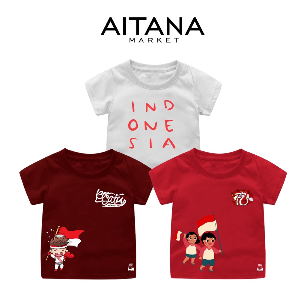 Baju Kaos Kemerdekaan Seri Bersatu Untuk Indonesiaku Size Bayi Anak Remaja Dewasa Bahan Katun Combed 30s