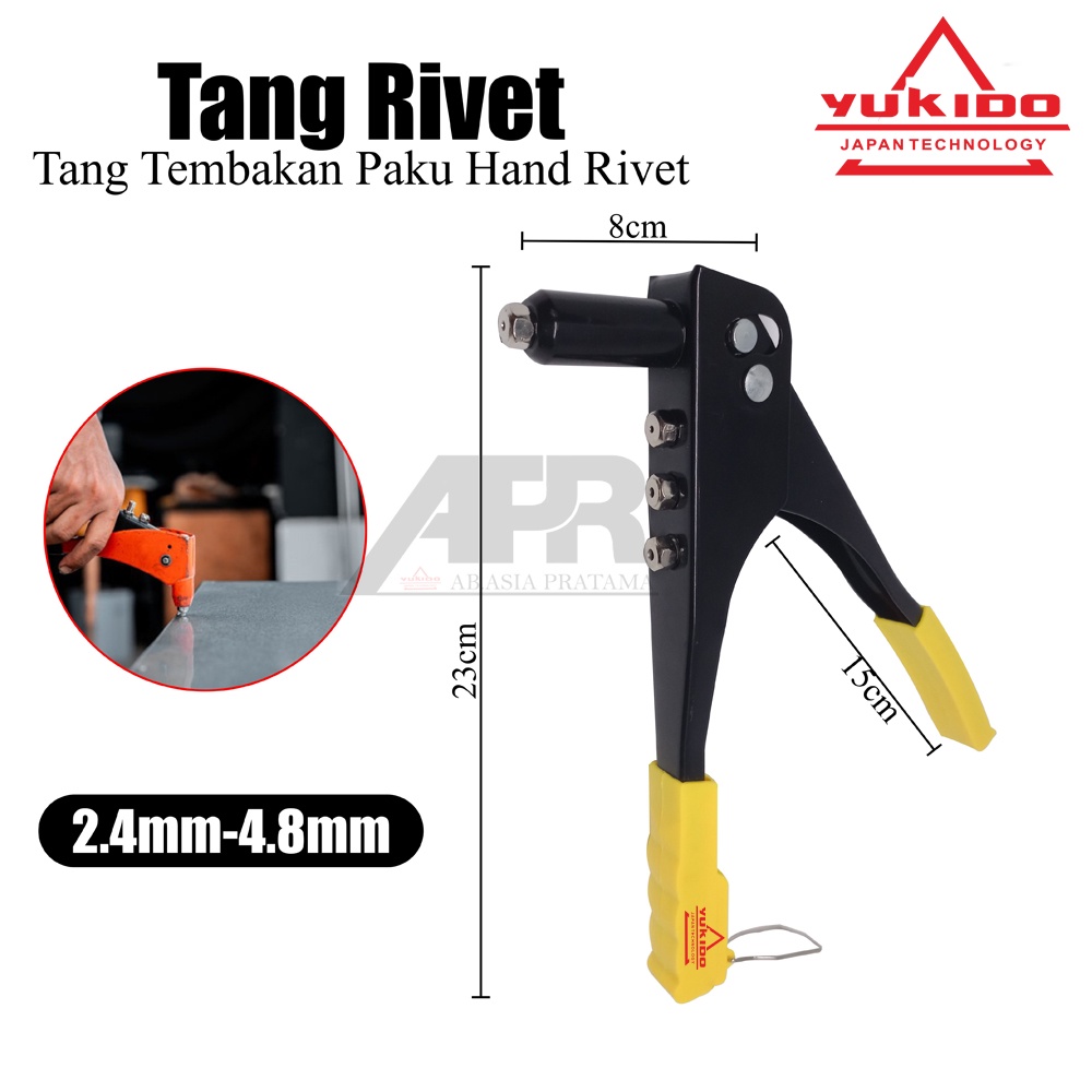 BEST YUKIDO JAPAN Tang Ripet - Hand Rivet 2.4 - 4.8 mm - Tembakan Paku