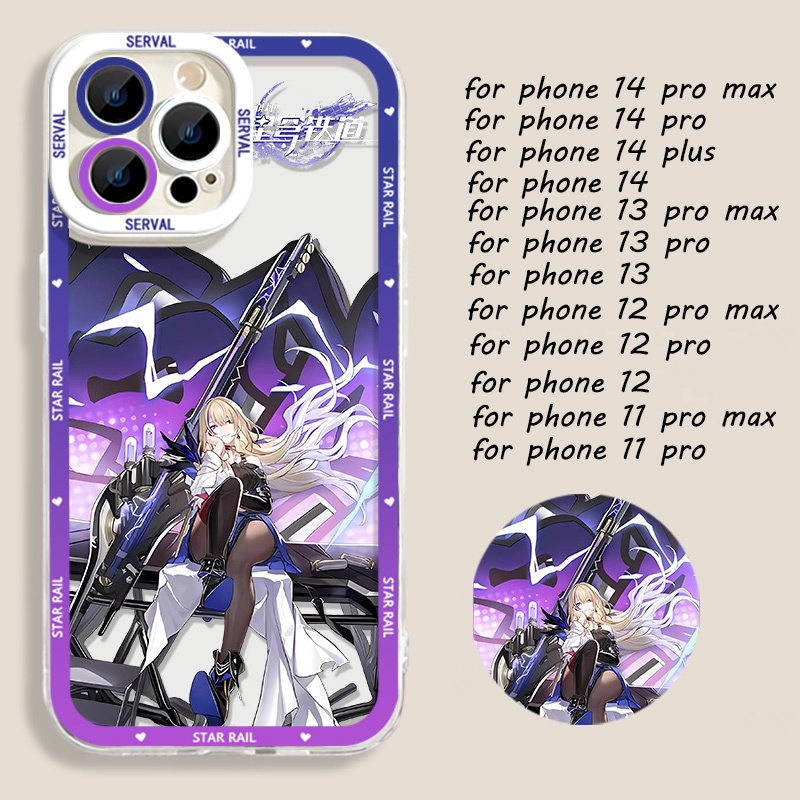 IPHONE Honkai Star Rail Himeko Phone Case Kompatibel Untuk Iphone14 11 13 12 Pro Max XS XR X8 7 6S Plus Casing Mini Arlan Serval Transparan TPU Silikon Shockproof Cover