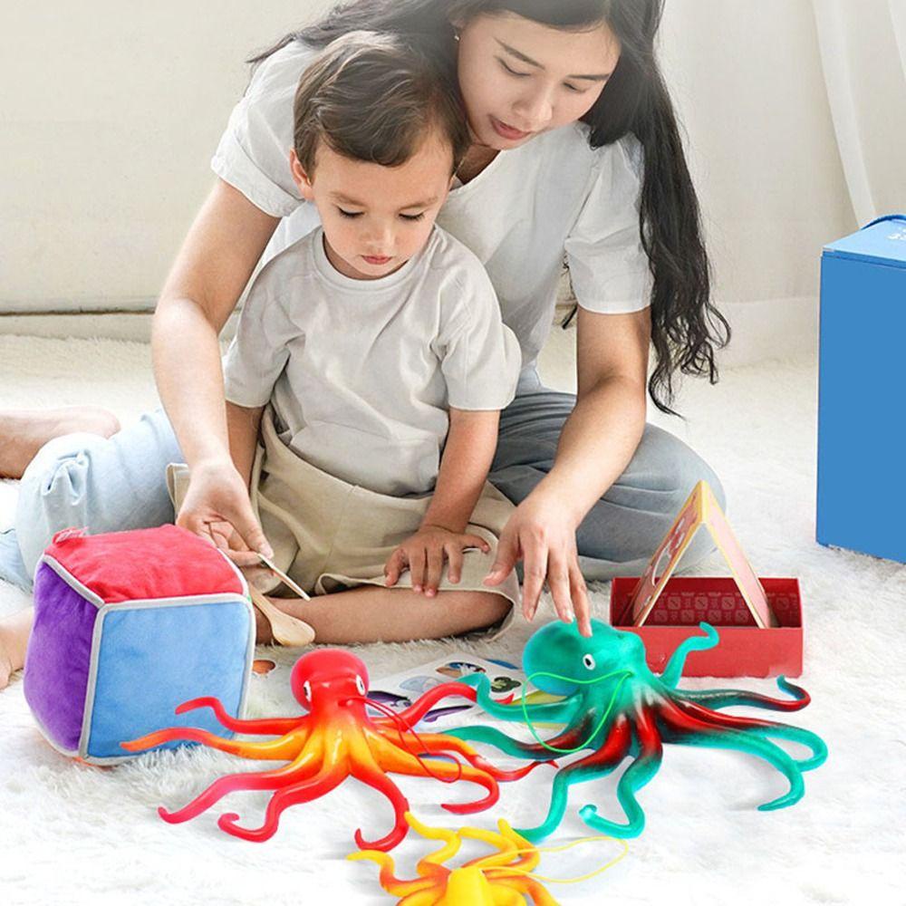 Quinton Simulasi Gurita Mainan Lembut Anak Model Hewan Mainan Puzzle Edukasi Dekorasi Gurita Action Toy