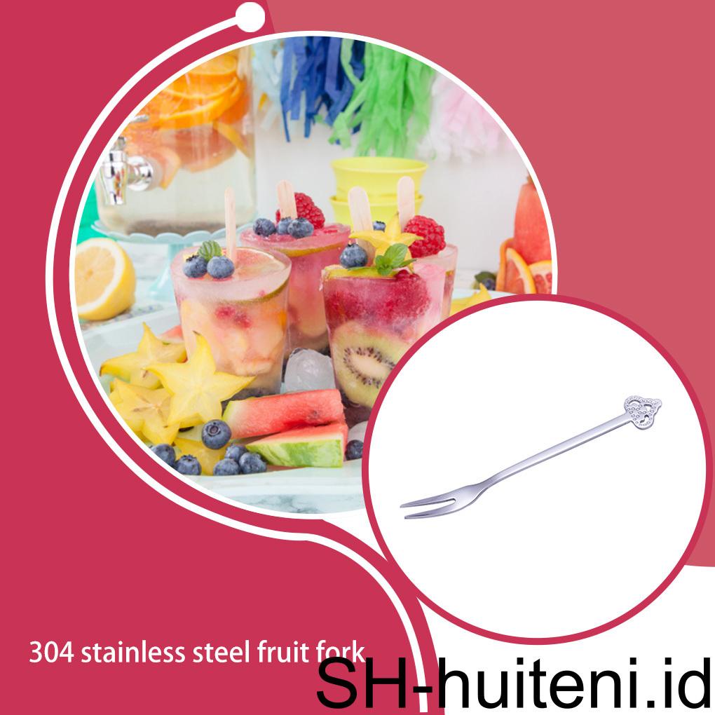 Garpu Buah Dessrt Salad Forks Peralatan Makan Dapur Rumah Stainless Steel Ulang Tahun BBQ Pesta Cafes Bar Tools Sendok Garpu