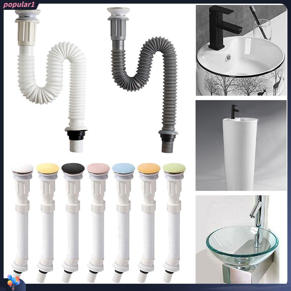 Populer Pipa Wastafel Cuci Piring Aksesoris Dapur Saluran Air Wastafel Drain Pipe Set Overflow Baskom Drainer
