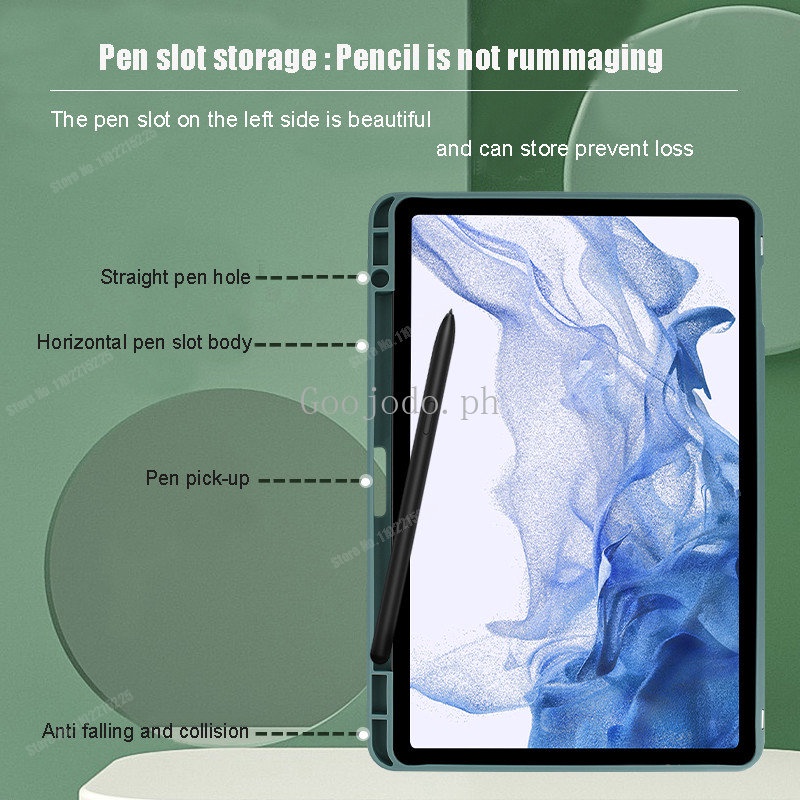 Hybrid Slim Case Untuk Samsung Galaxy Tab S7 FE S8 Plus 12.4 T970 T975 11 S6 Lite 10.4 360 Rotating Smart Cover Dengan Tempat Pensil