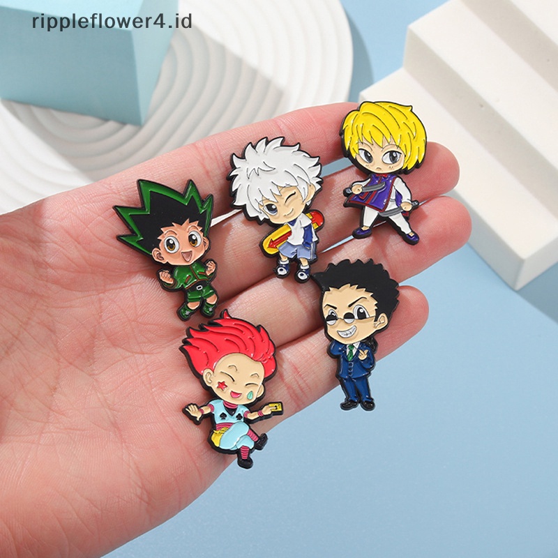 {rippleflower4.id} 5pcs /set Kartun Anime Enamel Pin Tetesan Minyak Bros Pin Denim Tas Pakaian Dekorasi~