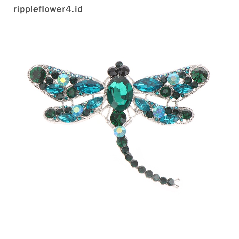 {rippleflower4.id} 1pc Kristal Capung Bros Pin Perhiasan Perjamuan Hadiah Natal Aksesoris~