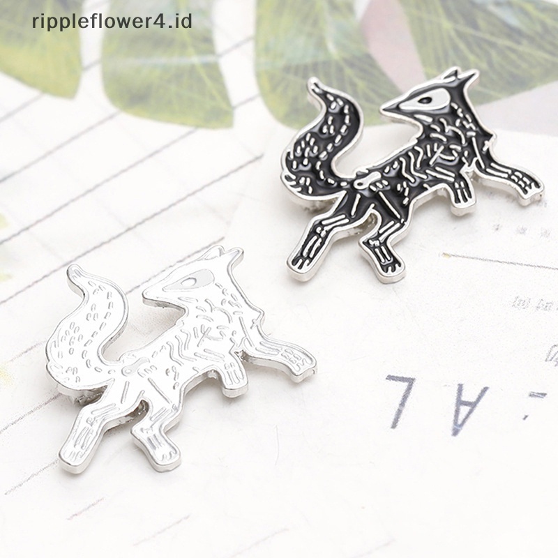 {rippleflower4.id} Kartun Hewan Lucu Enamel Pin Fox Bros Pin Pakaian Topi Tas Jeans Lencana Wanita Aksesoris Perhiasan~