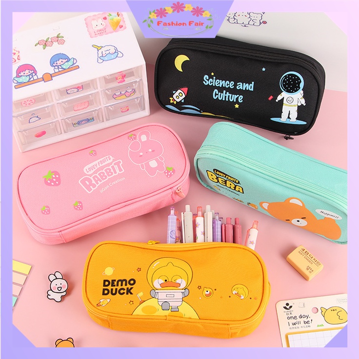 FASHION FAIR - D6136 Tempat Pencil Fashion Korea / Tempat Alat Tulis / Tempat Pensil / Pencil Case Cute / Kotak Pensil Karakter Lucu