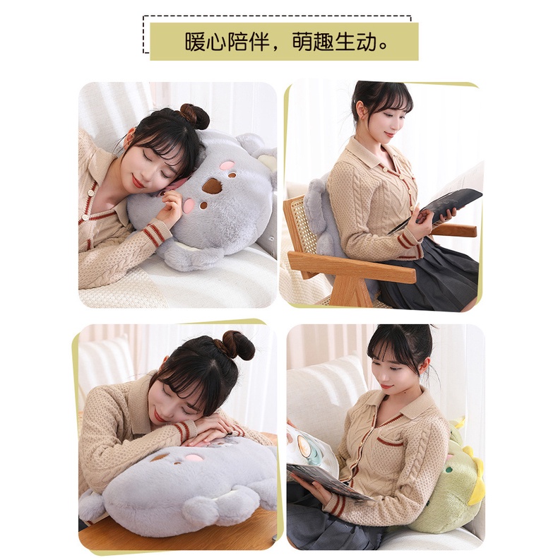 Kartun Manyo Boneka Beruang Hewan snack Bantal Tas koala Dinosaurus Kelinci Mainan Mewah Boneka plushie pillow