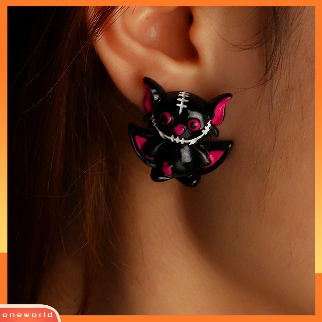 [WOD] 1pasang Stud Telinga Bentuk Labu Yang Indah Gaya Halloween Sentuhan Meriah Stud Telinga Fashion Bahan Plastik Untuk Pesta